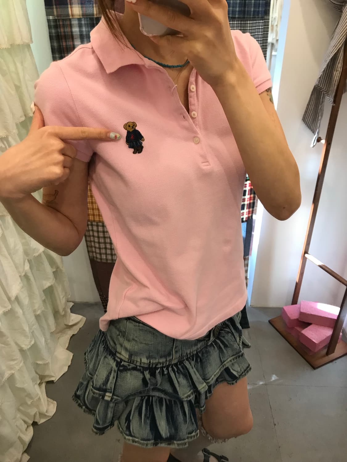 폴로 핑크 베어 카라티 상품이미지3