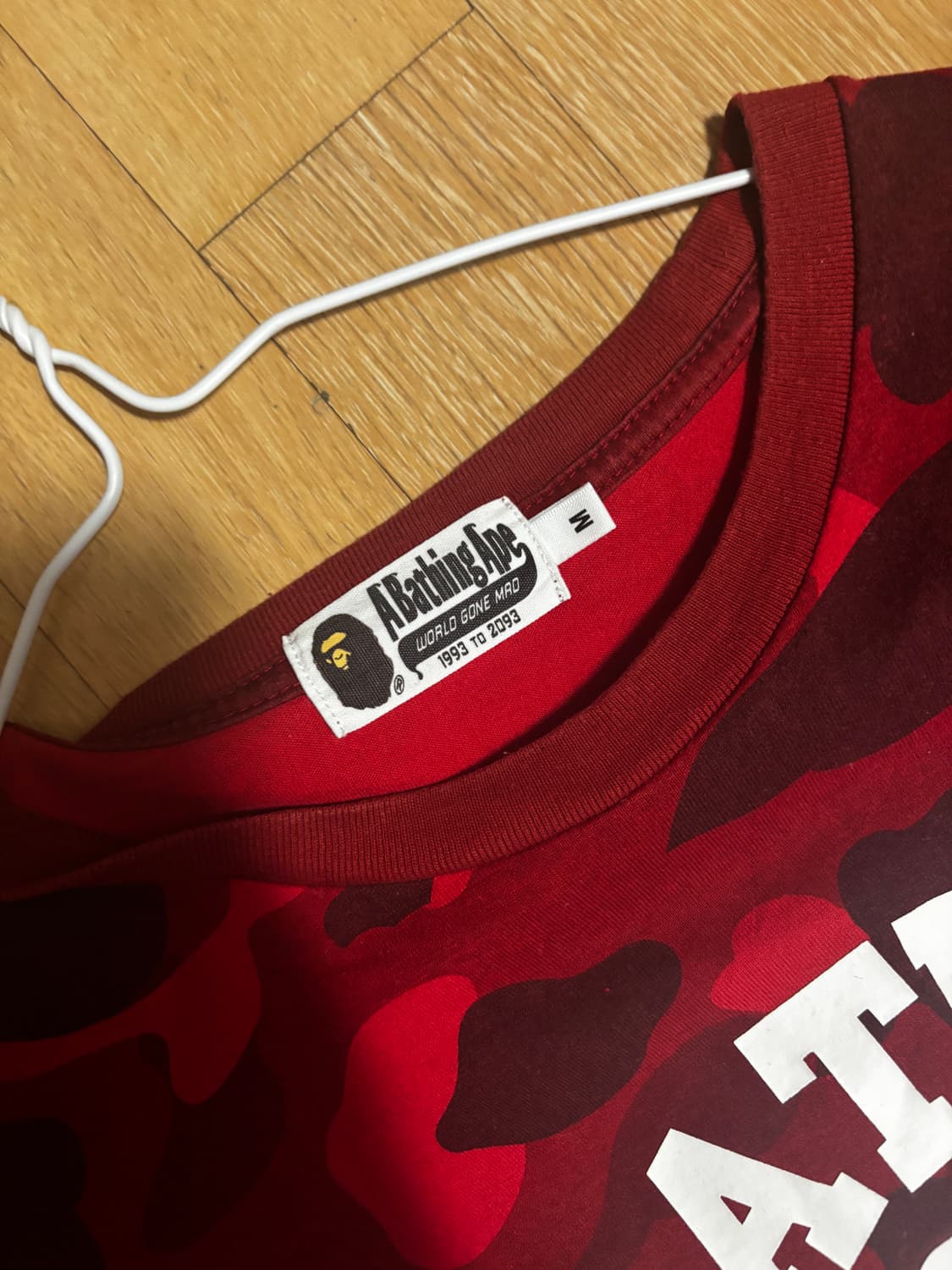 베이프 레드 카모 반팔티 상품이미지2