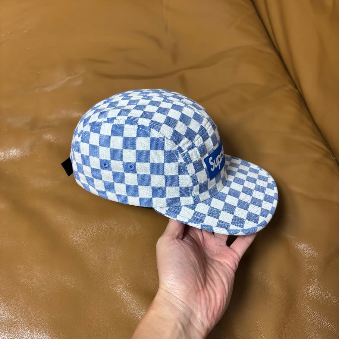 Supreme 슈프림 체커보드 블루 캠프캡 모자 (Checkboard) 상품이미지3