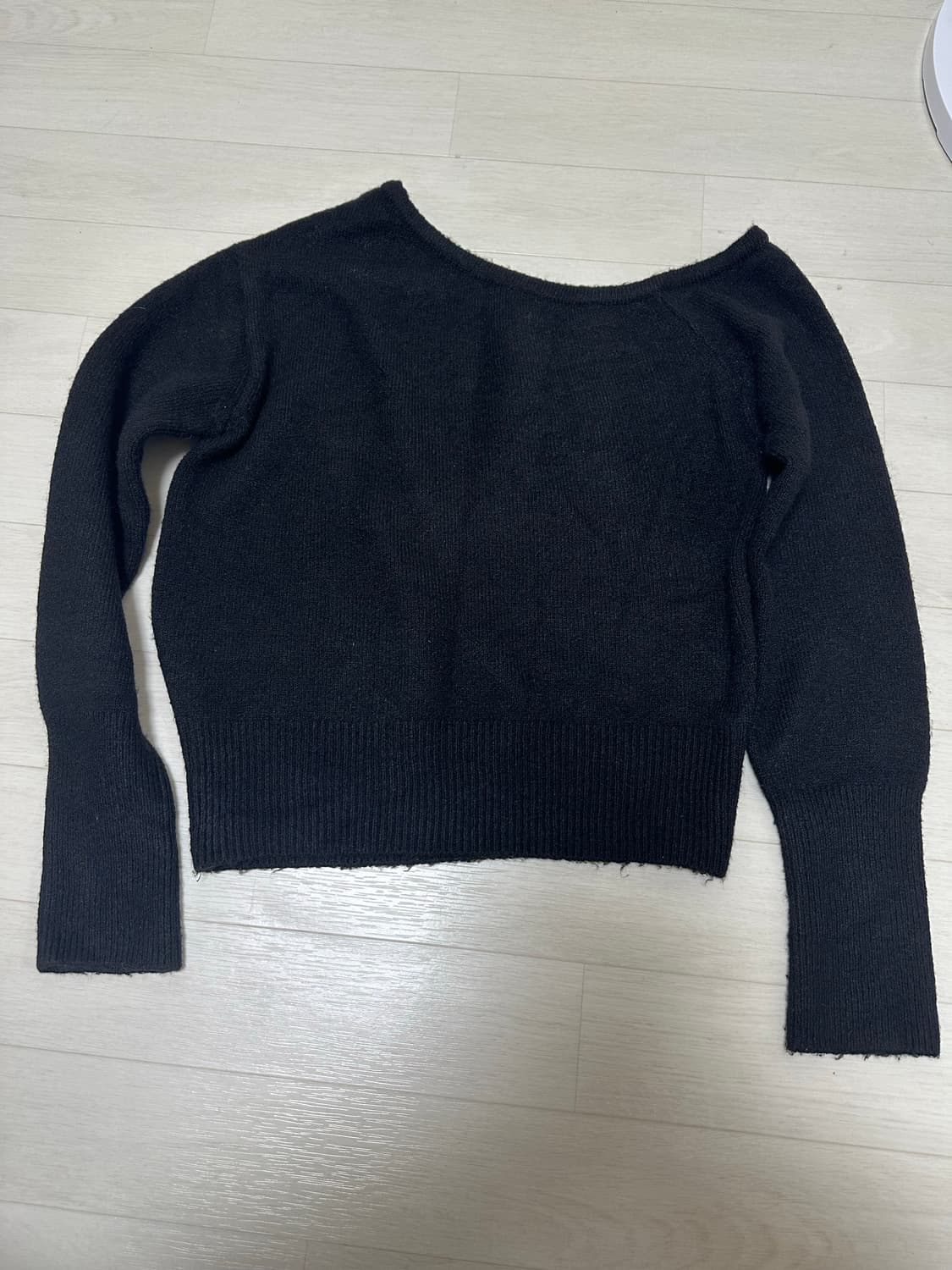 바이너리원 모비 울 언발니트 오프숄더 니트 블랙 상품이미지6