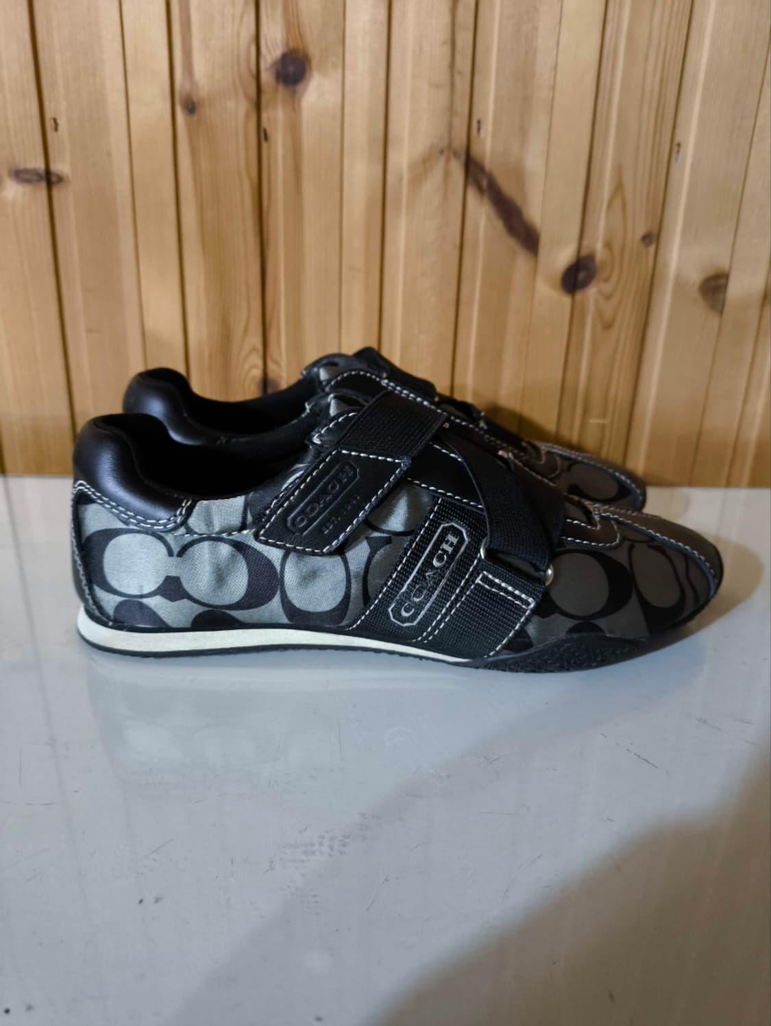 5.5 225mm 코치 밸크로 자카드 스니커즈 상품이미지2