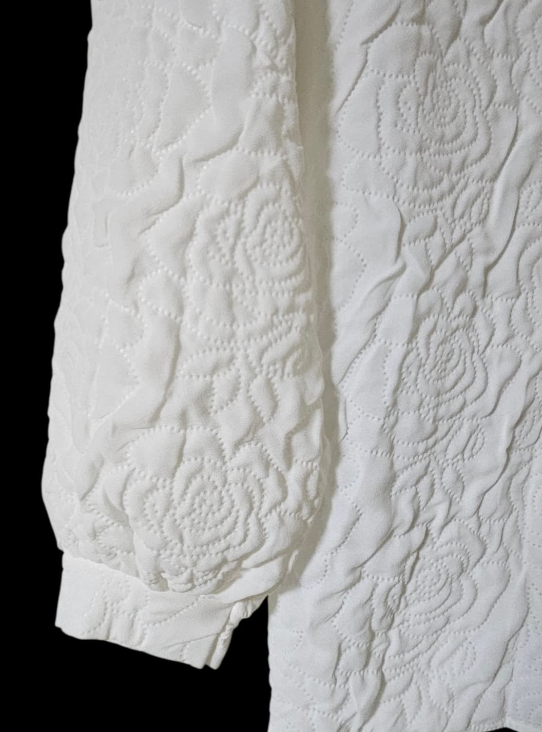 미착용 / 화이트 퀼팅 자수 셔츠 블라우스 S 상품이미지6