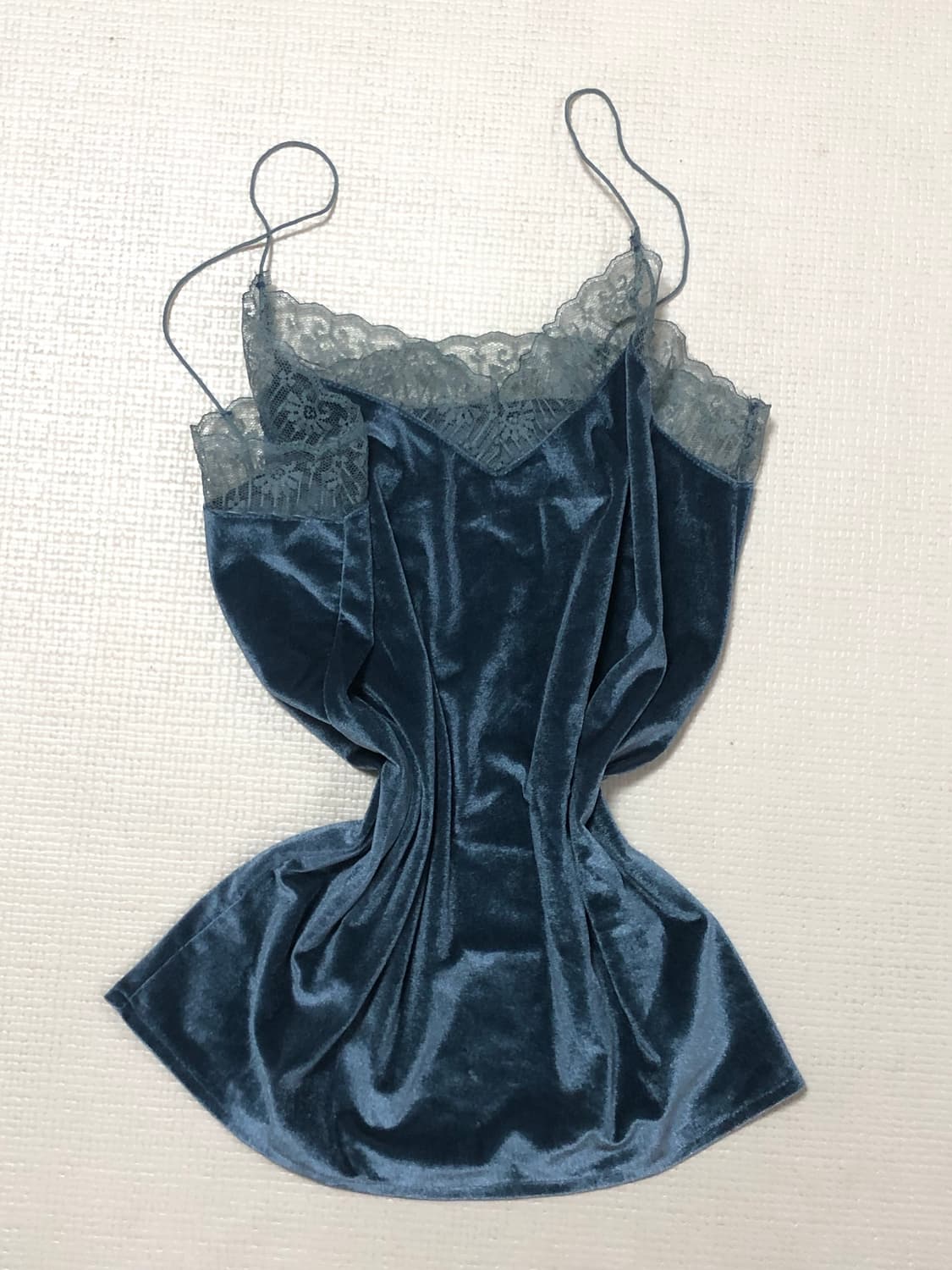 빈티지 블루 벨벳 레이스 슬리브리스 상품이미지6