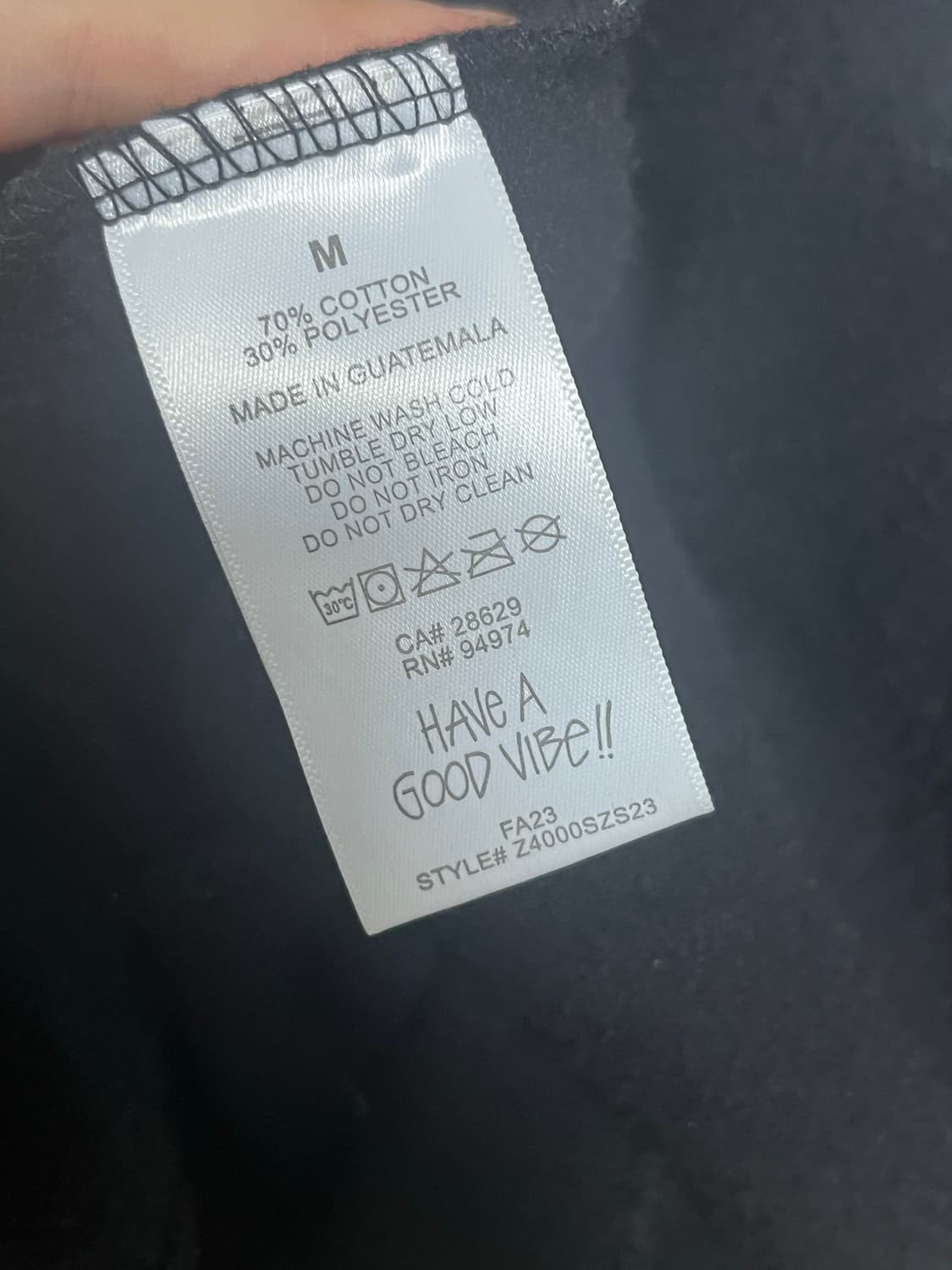 스투시 베이직 후드집업 블랙 M 상품이미지3