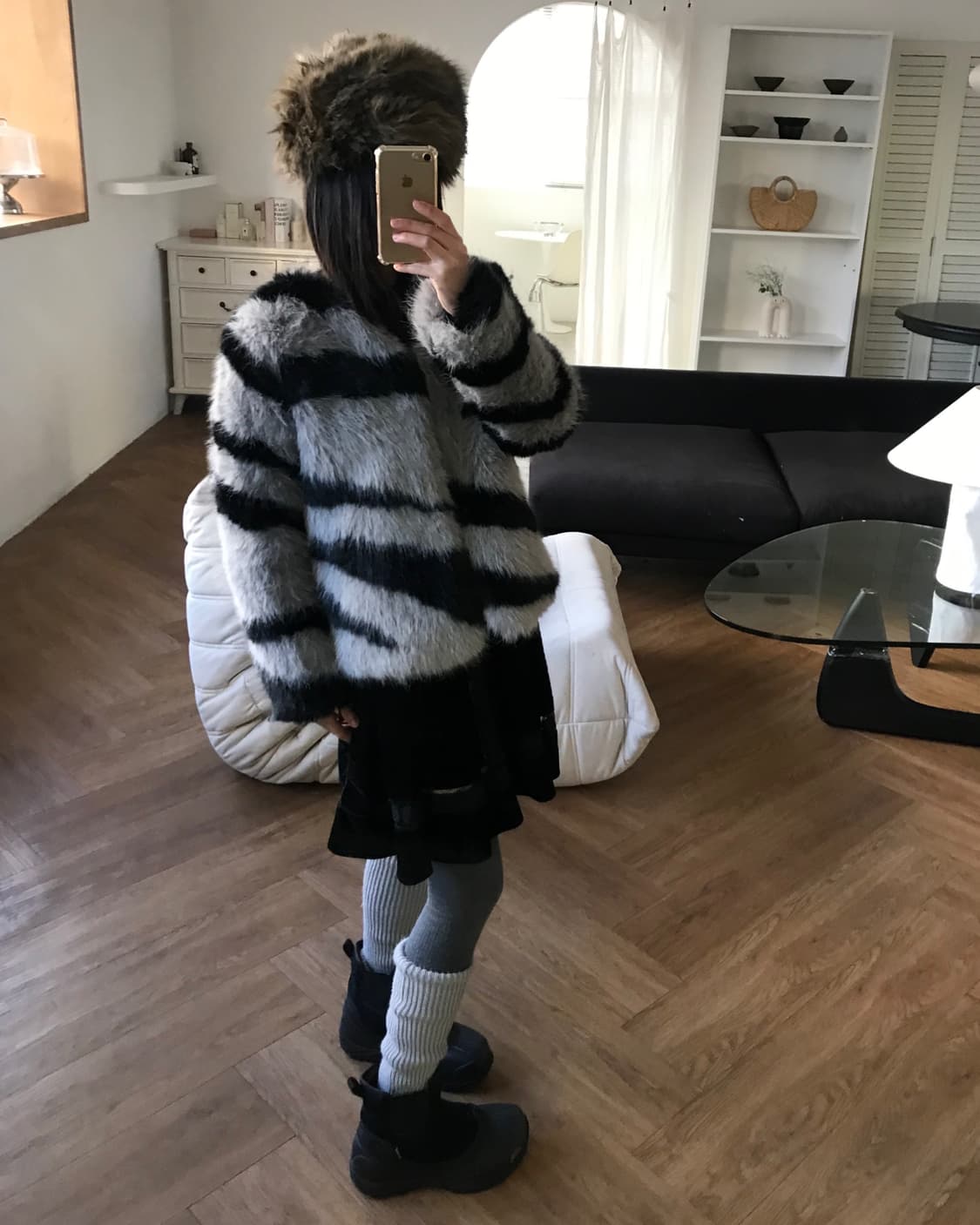 vintage pattern fur jacket 상품이미지4