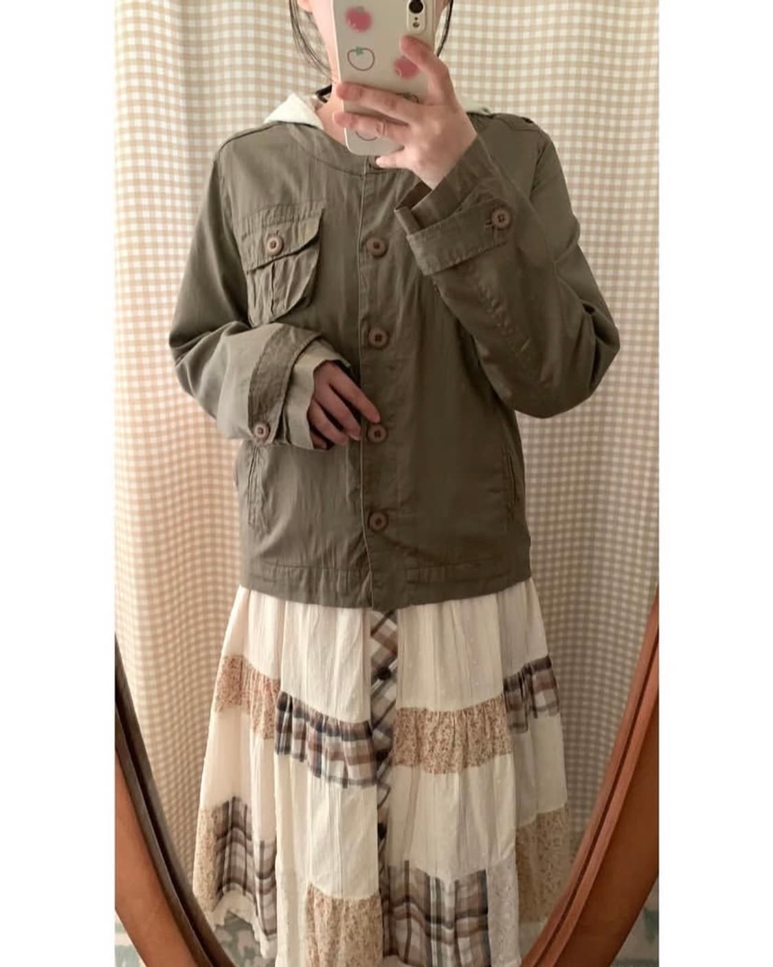 빈티지 후드 카키 자켓 상품이미지5
