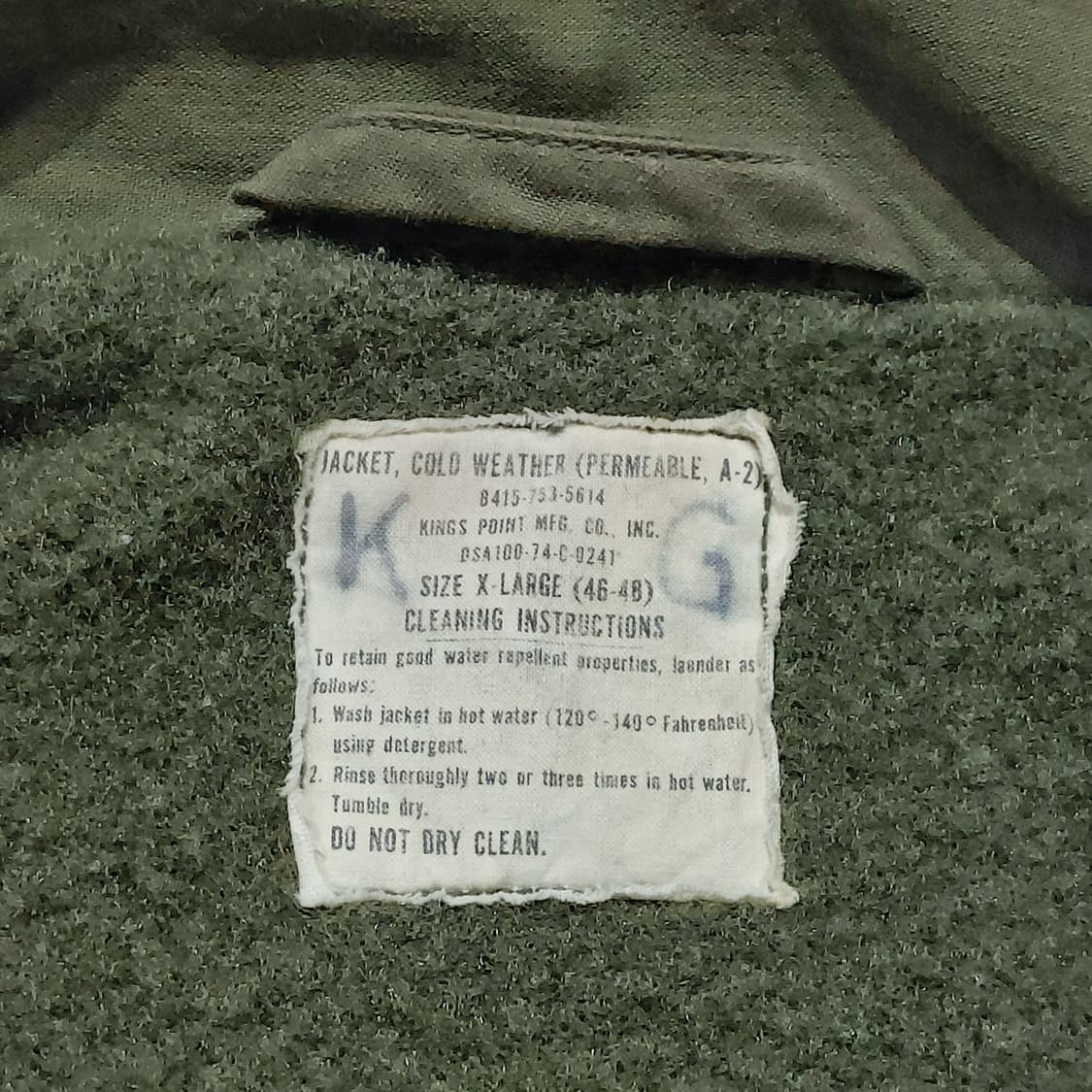 미해군 A2 덱자켓 70s xl (110) usn 상품이미지7