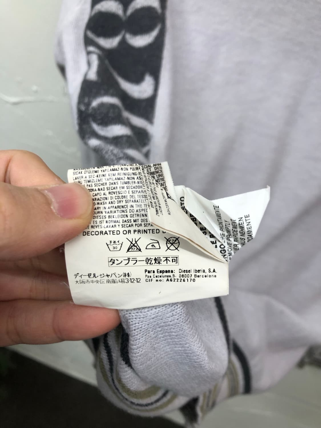 디젤 브이넥 스트라이프 니트 상품이미지4