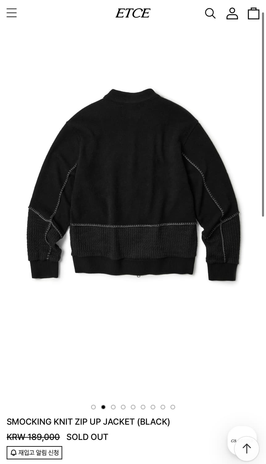 (M) Etce 스모킹 니트 집업 블랙 상품이미지2