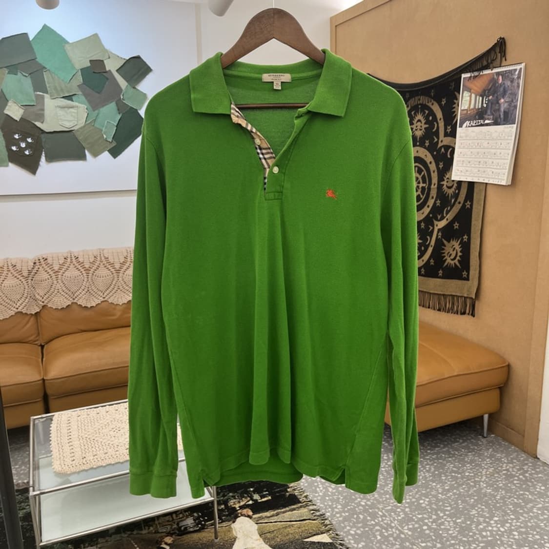 버버리 빈티지 캐주얼 레트로 그린 카라 롱슬리브 XL C11518 상품이미지3