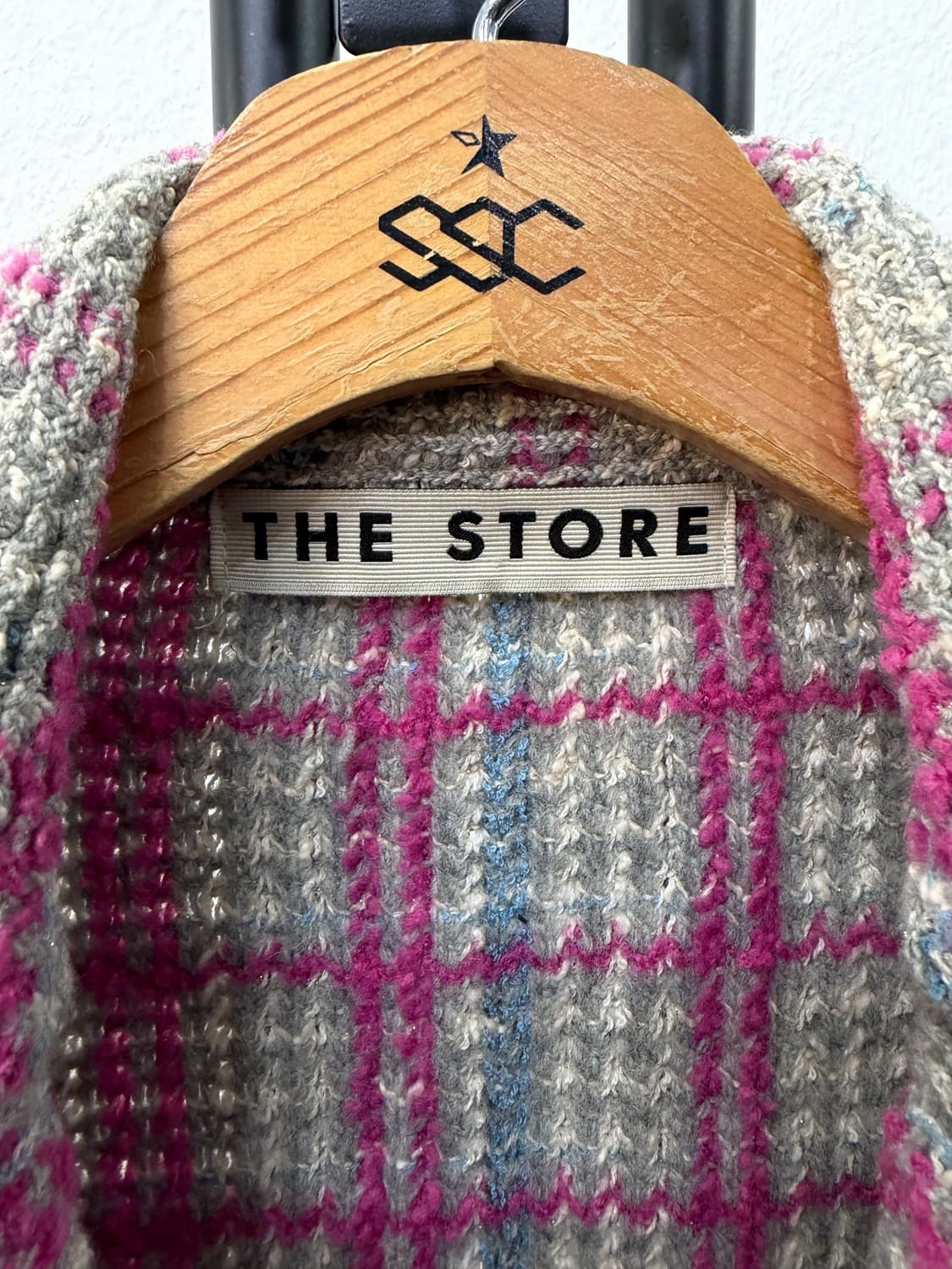 정품) 더스토어 한섬 트위드 체크 자켓 90F 상품이미지6