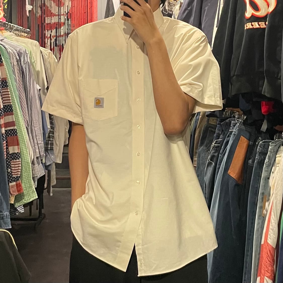 [IM] carhartt 칼하트 아이보리 반팔셔츠 상품이미지3