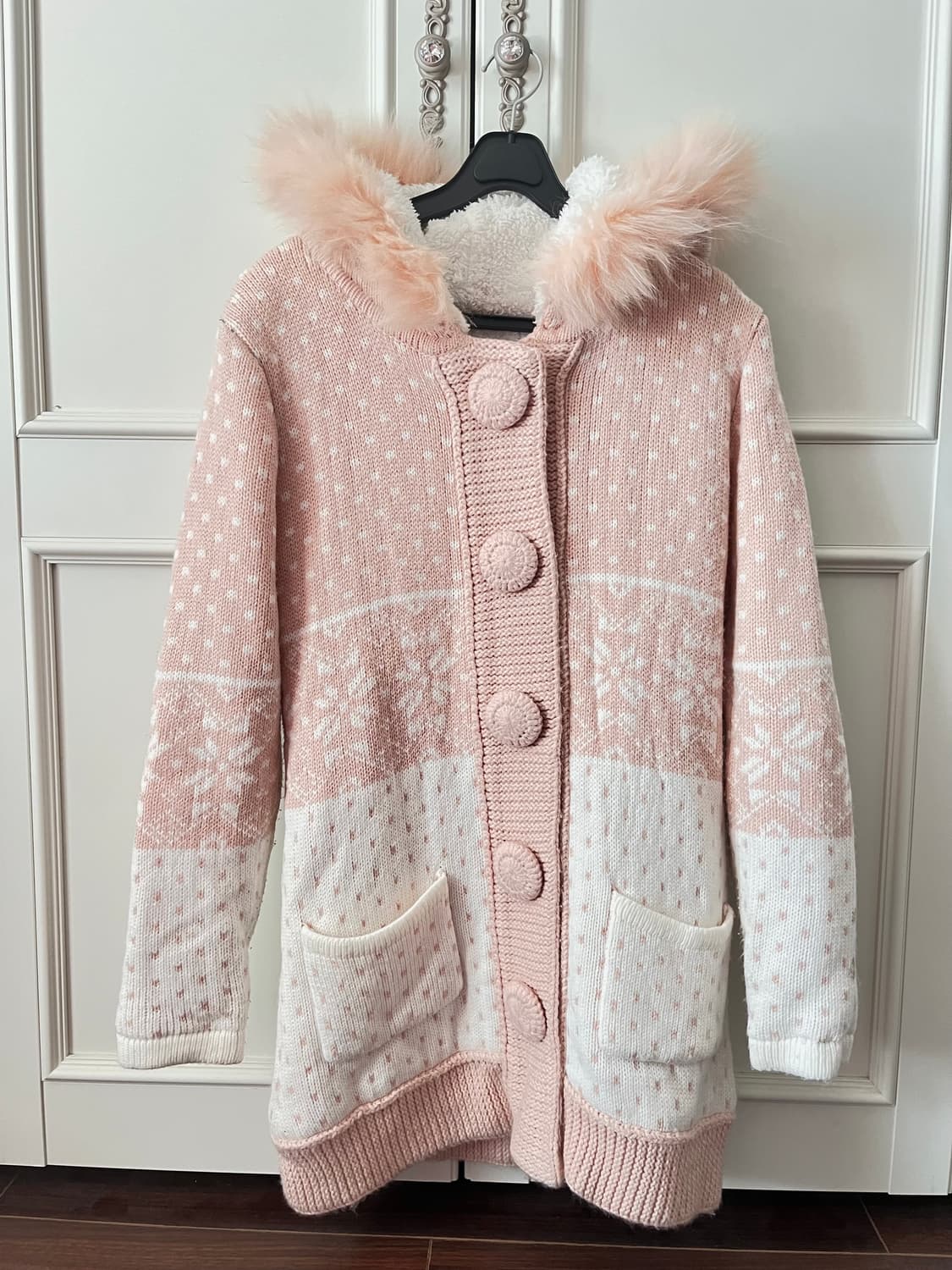 빈티지 노르딕 눈꽃 도트 롱 니트 원피스 가디건 (히메갸루 추천! 상품이미지2