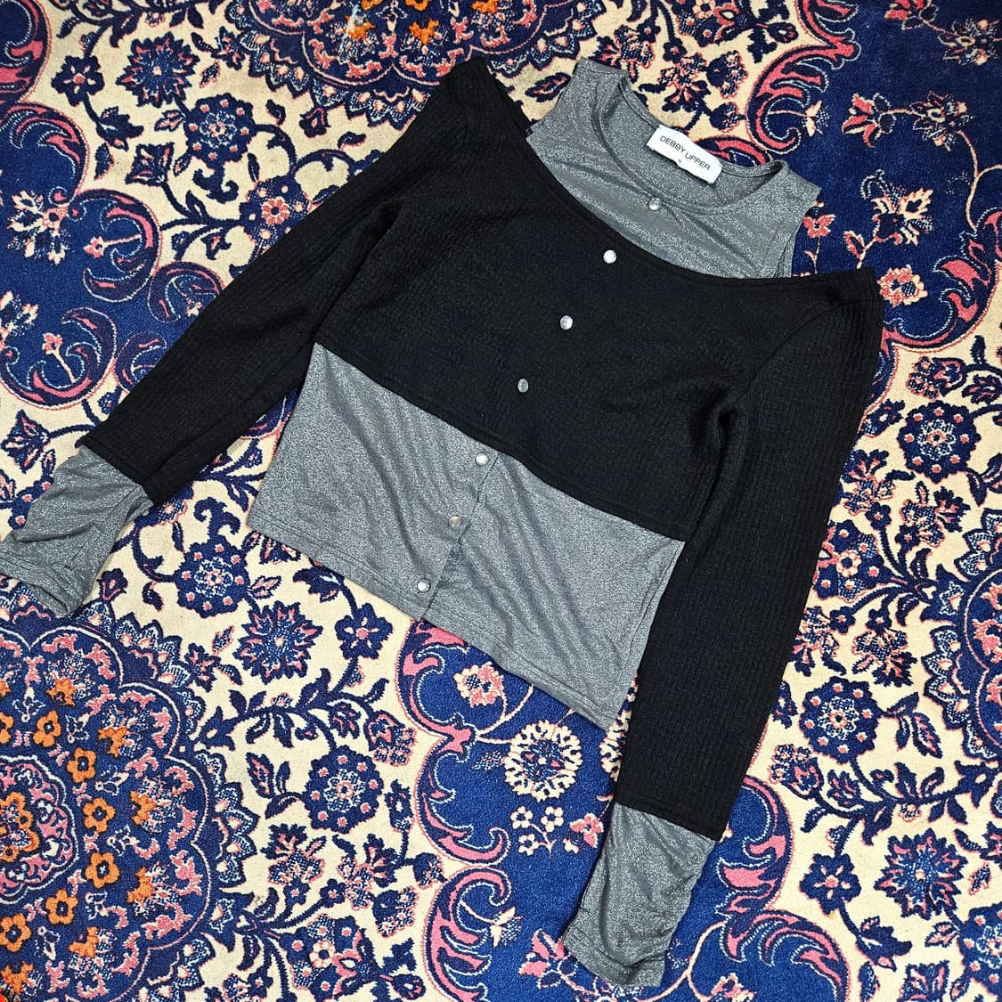 데비어퍼(DEBBY UPPER) 레이어드 펄 숄더 탑 Free 상품이미지1