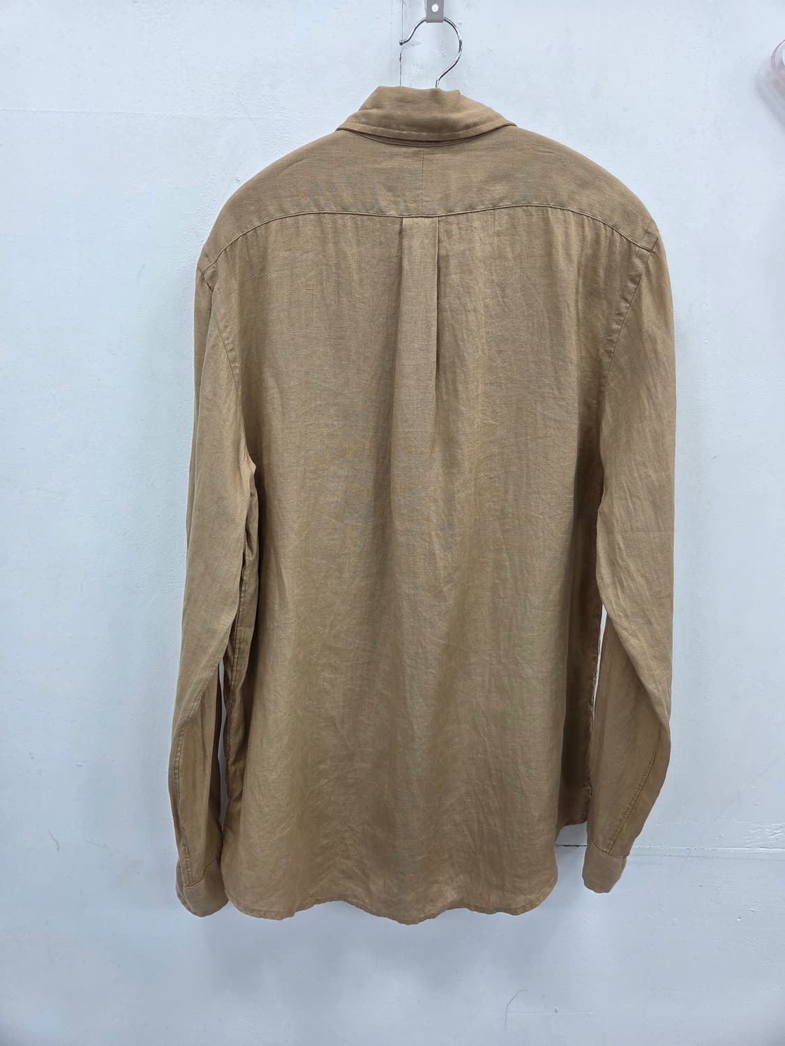 M 큐알정품 폴로 랄프로렌 린넨 긴팔 셔츠 브라운 상품이미지5