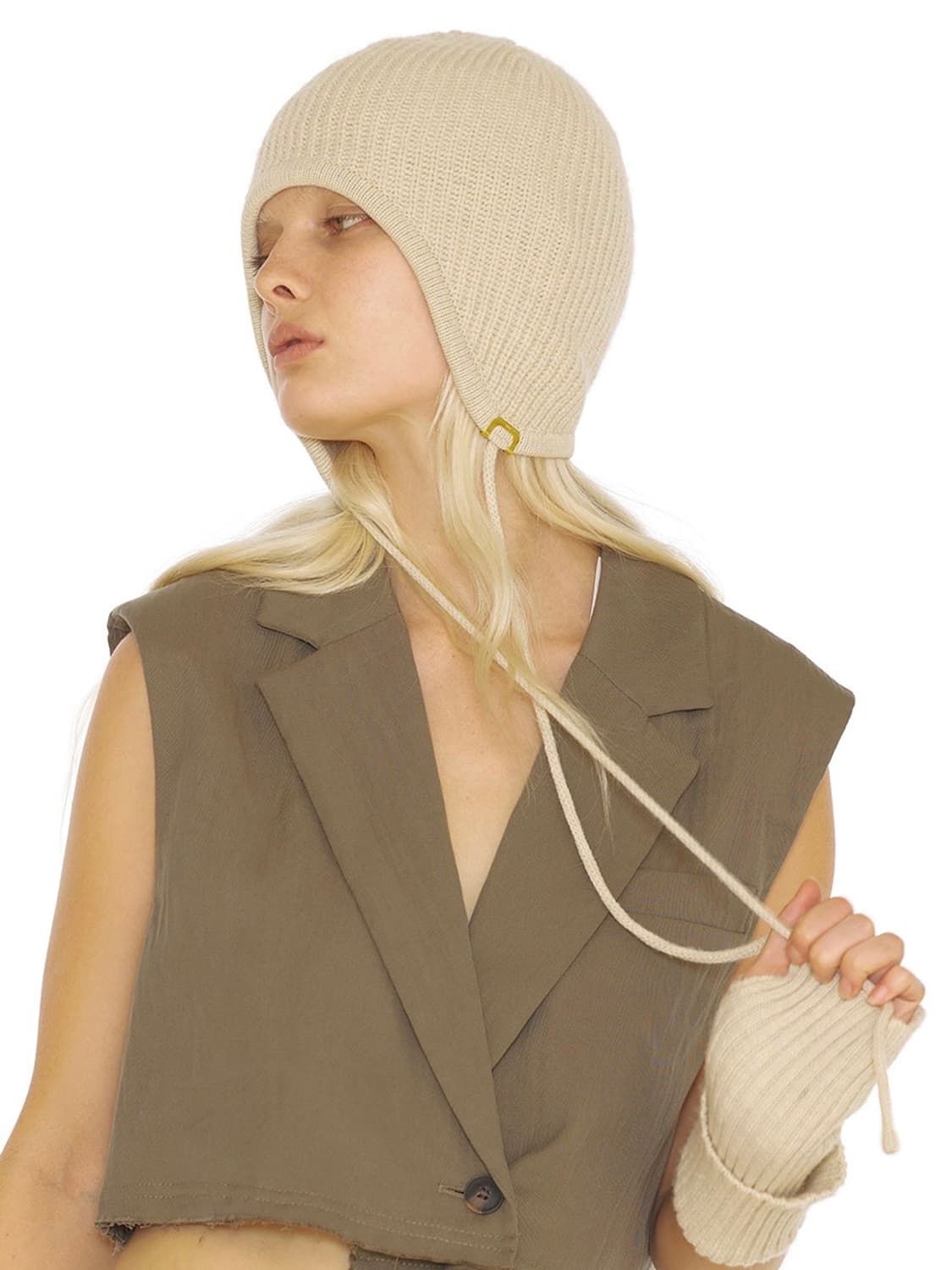 UNDERCONTROLSTUDIO string earflap beanie 상품이미지4