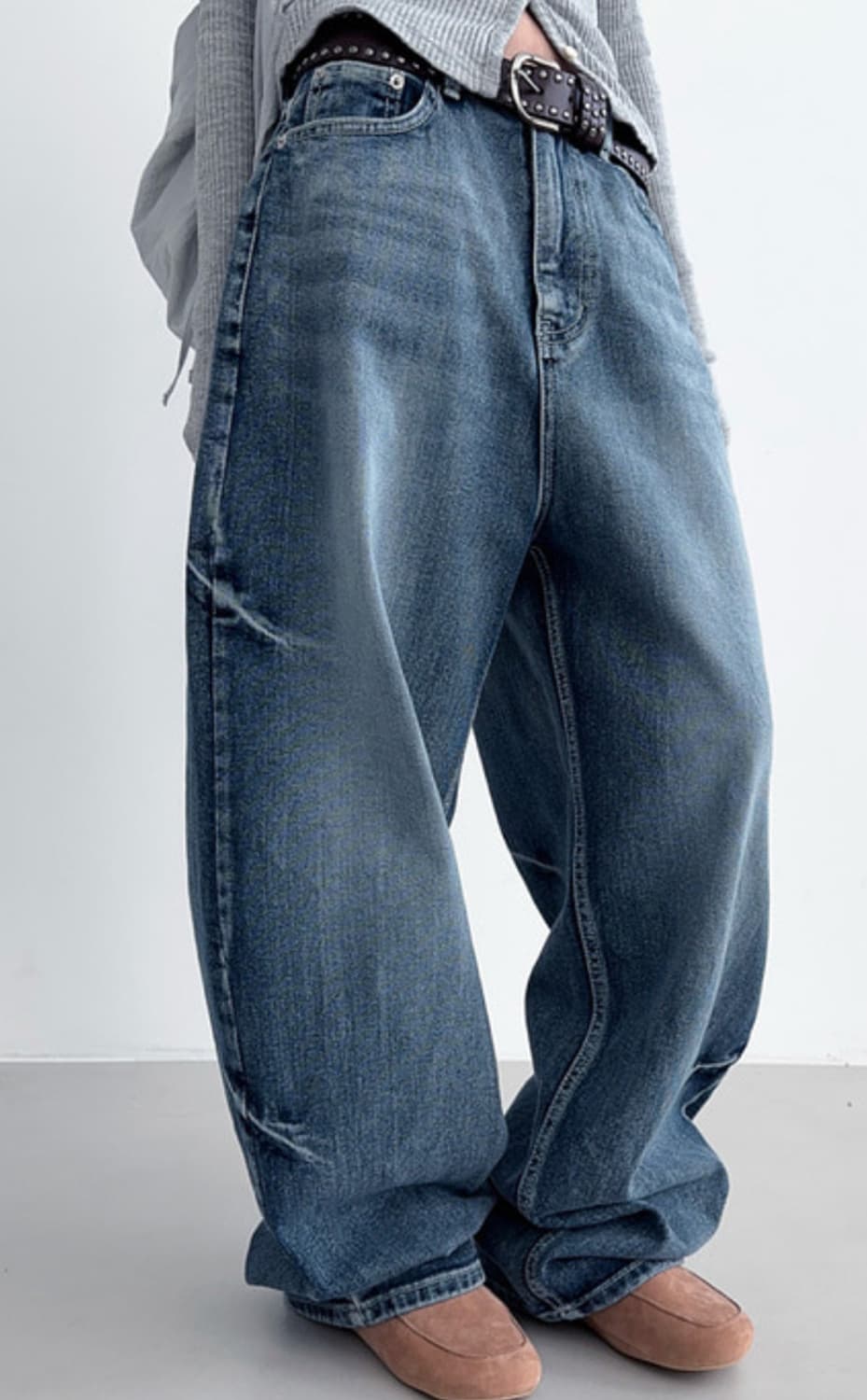 로웨어 브러쉬 포인트 데님 팬츠 청바지 상품이미지1