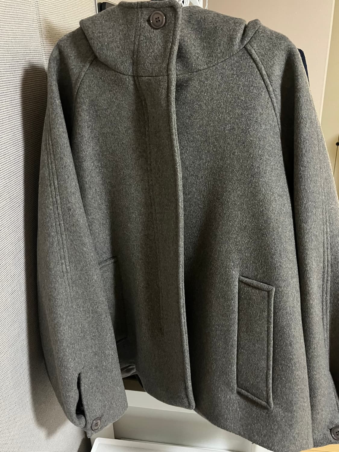 타입서비스 후드 하프 코트 그레이 상품이미지2