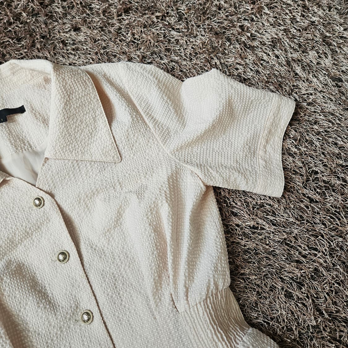 마쥬(Maje) 22ss 엠보 카라넥 롱 원피스 1size 상품이미지5