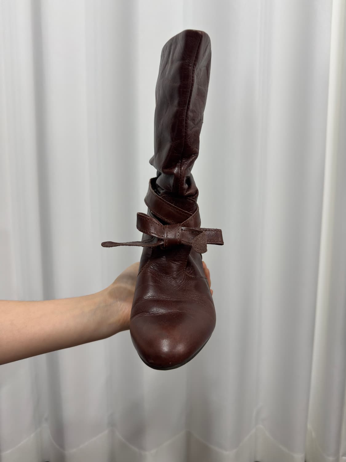 brown buckle leather boots 상품이미지3