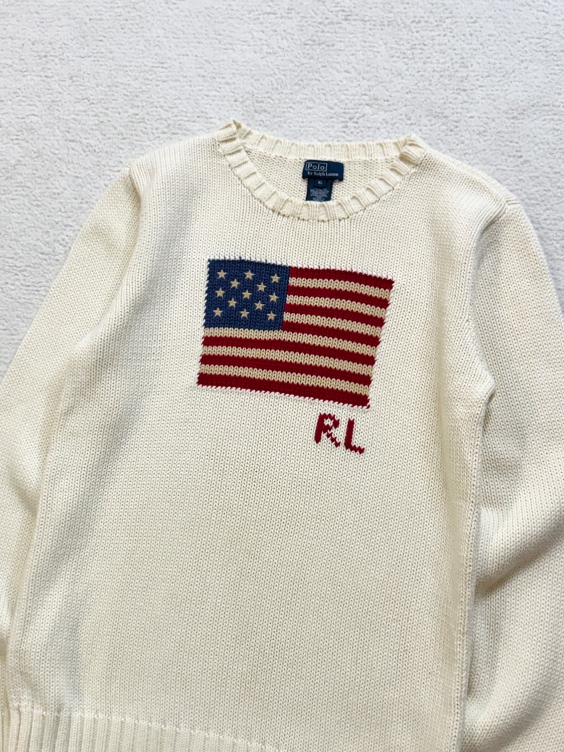 폴로 아이보리 성조기 니트 상품이미지2