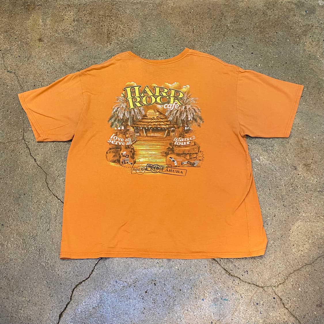 미국 빈티지 하드락 카페 아루바 ARUBA 투어티 락티셔츠 반팔티 상품이미지1