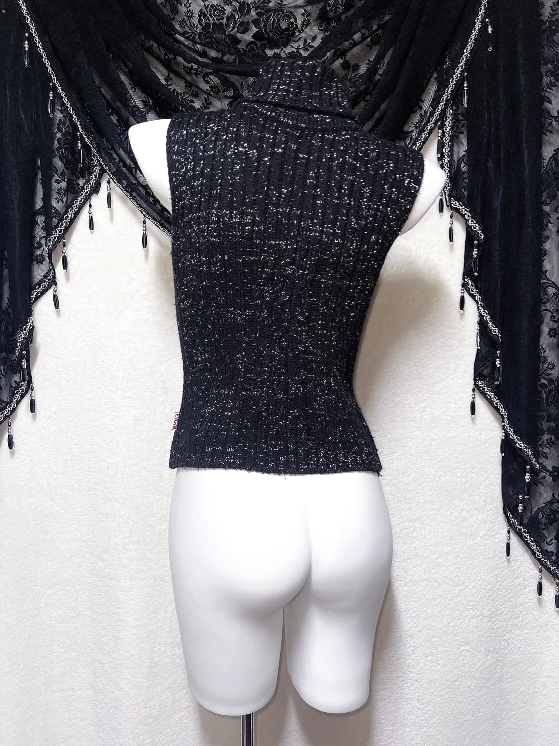 오네갸루 고스펑크 글리터 터틀넥 니트 나시 섹시 핀터 y2k 와투케 나나 상품이미지8