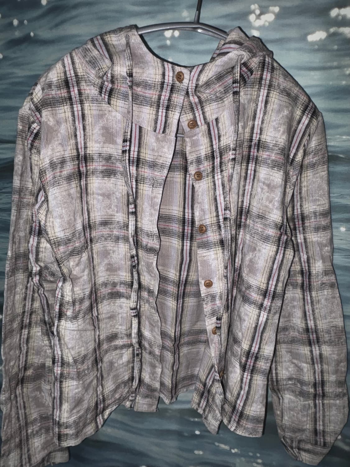 빈티지 체크무늬 후드티 상품이미지1