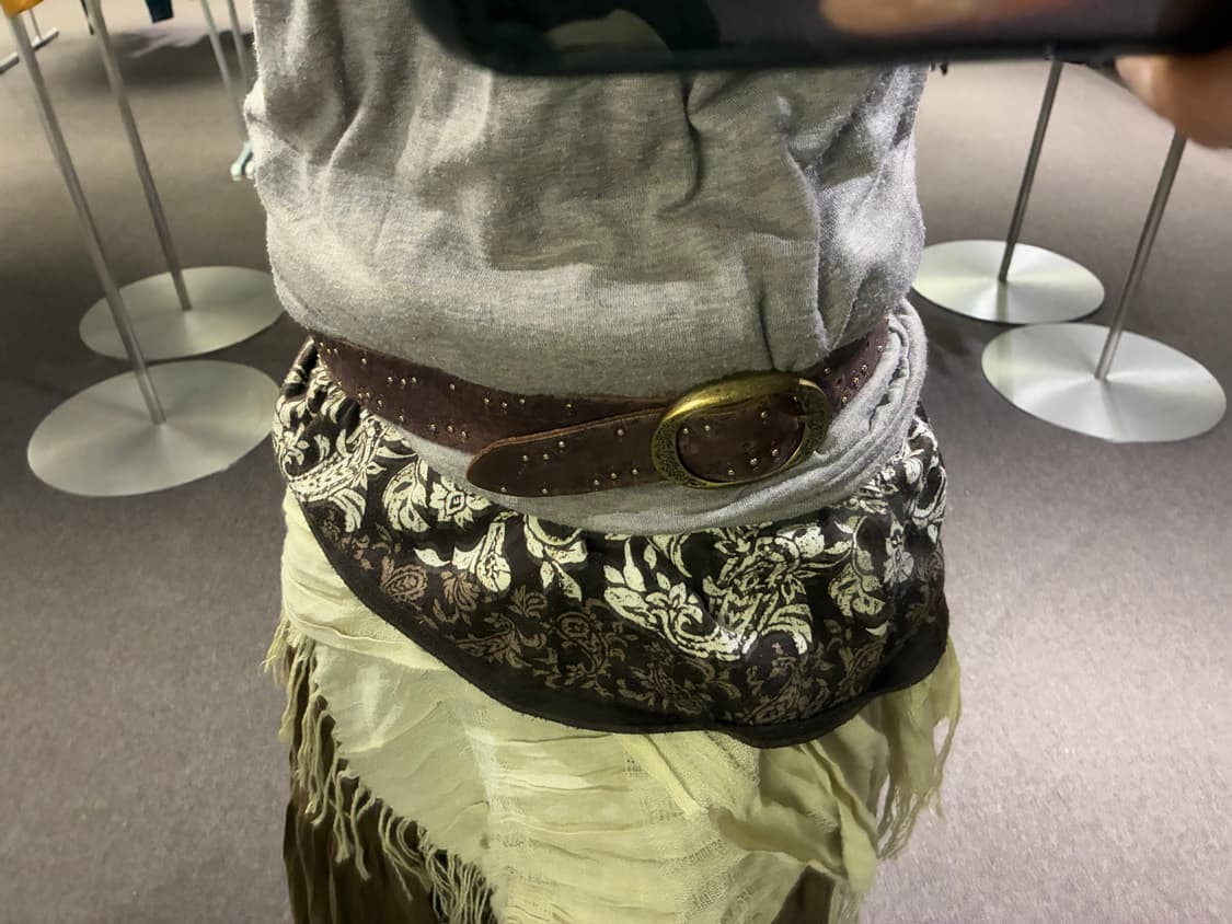 Japanese vintage 여성 스터드 웨스턴 브라운 가죽벨트 상품이미지1