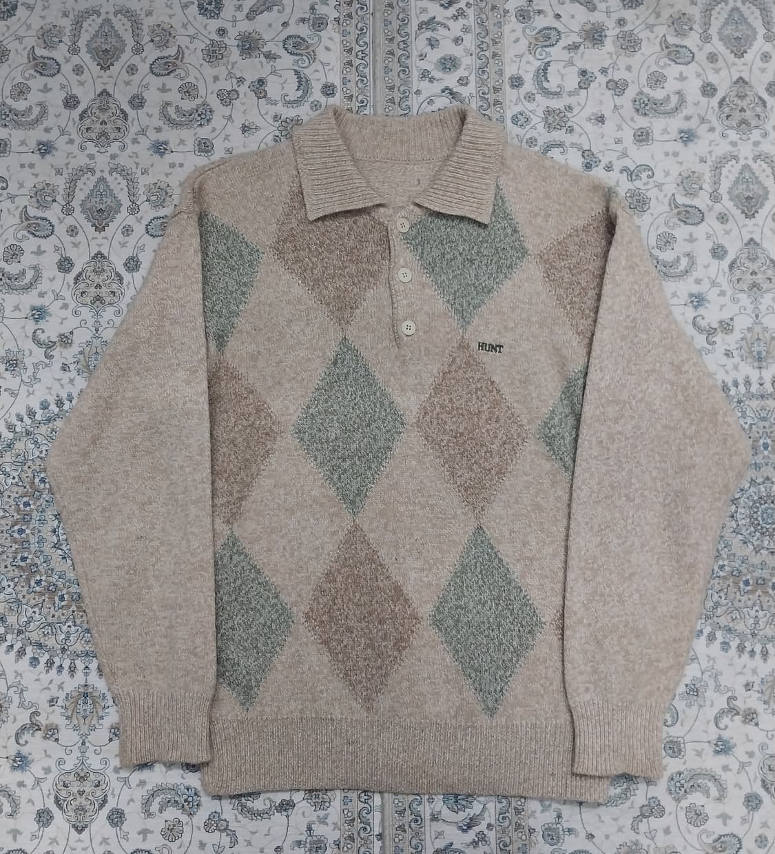 8,90s HUNT 아가일 체크 니트 90 (55반까지) 상품이미지1