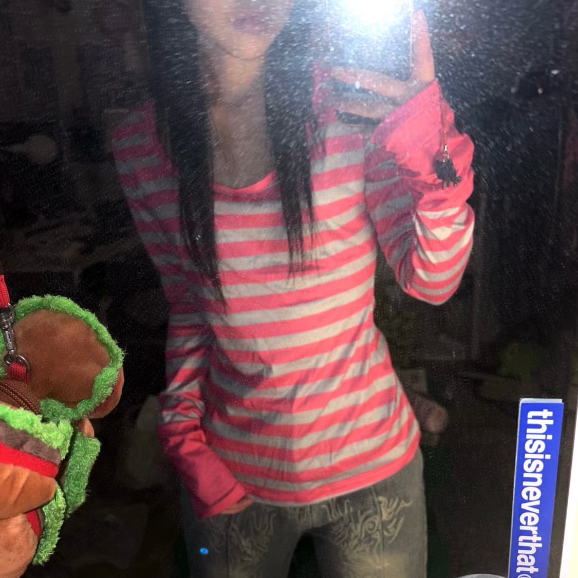 Y2K Pink Stripe Long Sleeve 상품이미지1