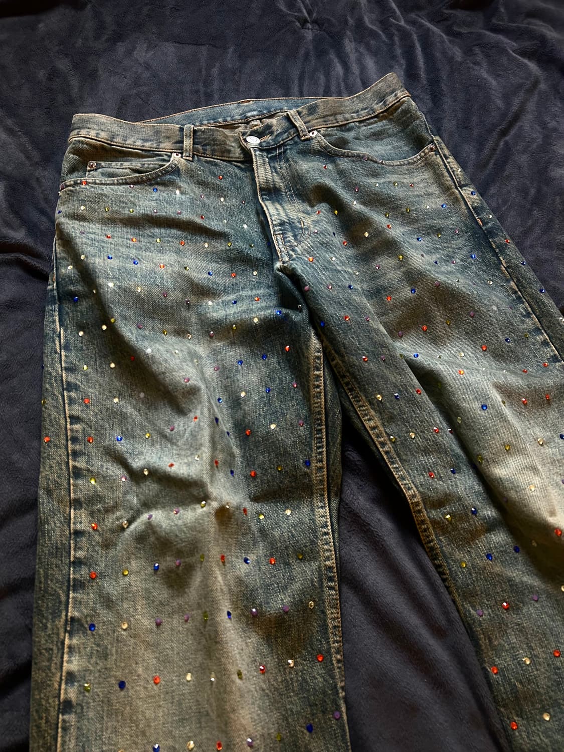 마틴로즈 21ss 스터드 라인스톤 데님 팬츠 상품이미지2