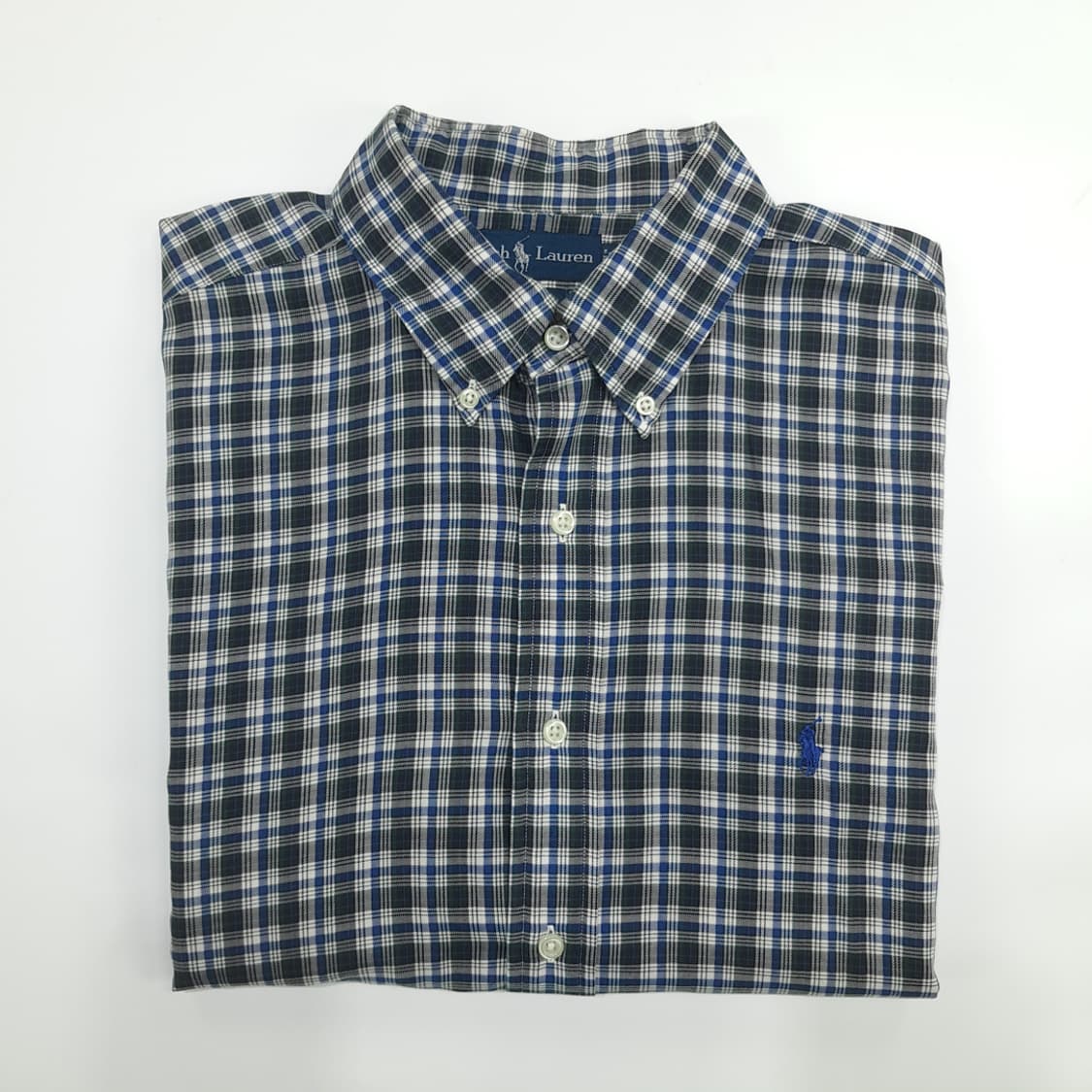 Co864 XL 폴로 랄프로렌 그린네이비 타탄체크 긴팔 셔츠 남방 상품이미지9