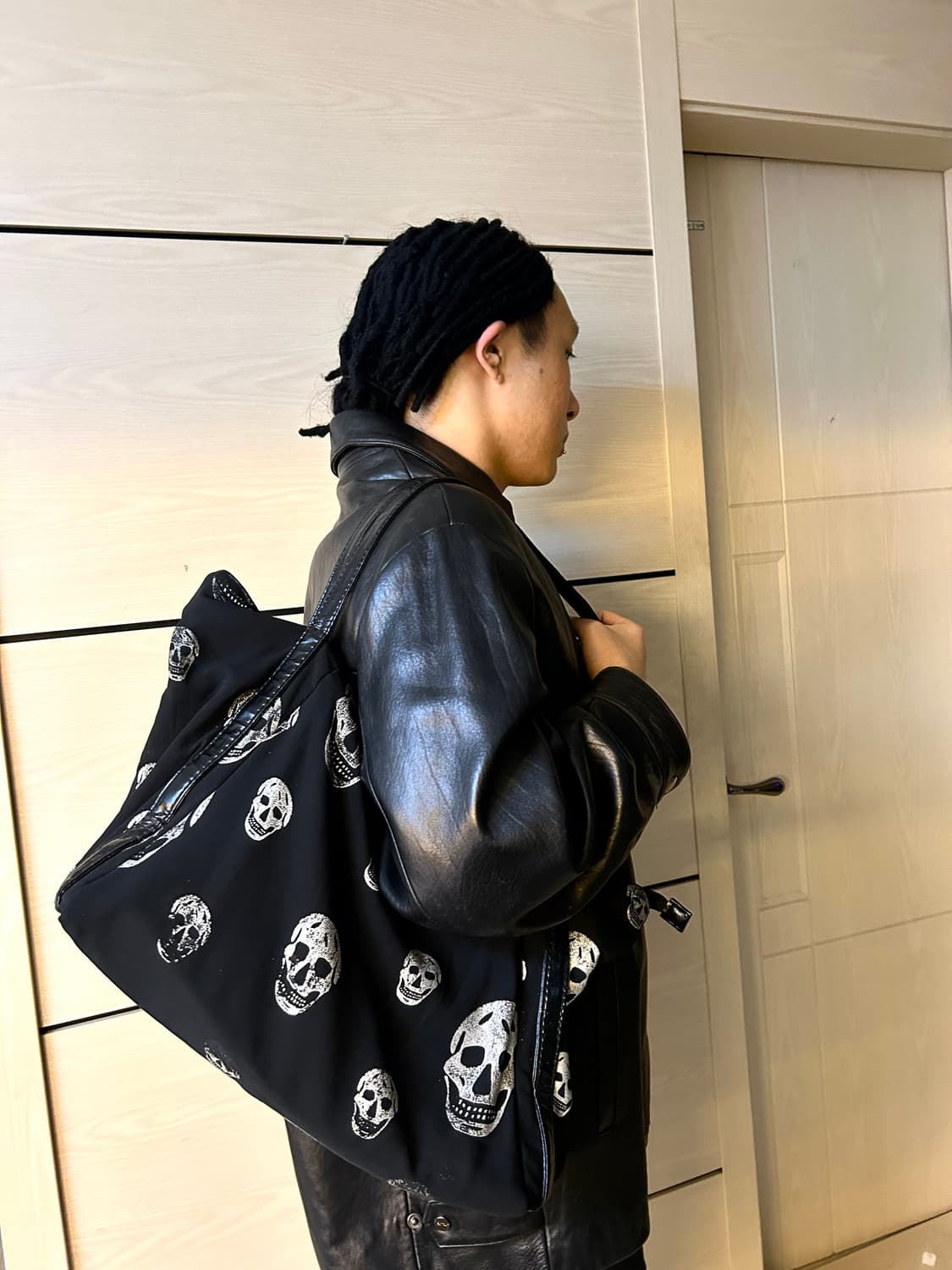 Skull Pattern Leather Bag 상품이미지4