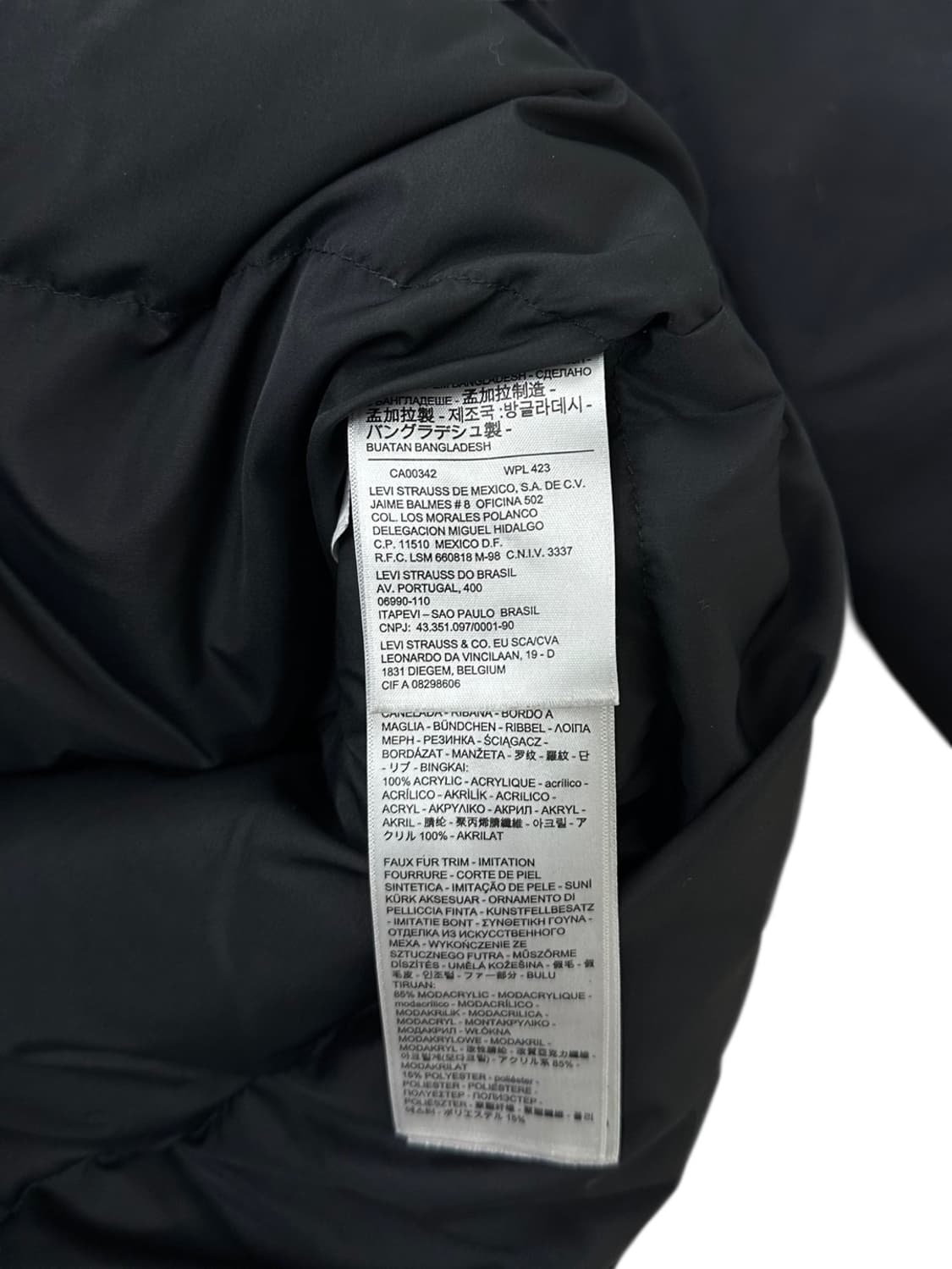 리바이스 덕다운 카라코람 야상패딩 블랙 (XL) 상품이미지9