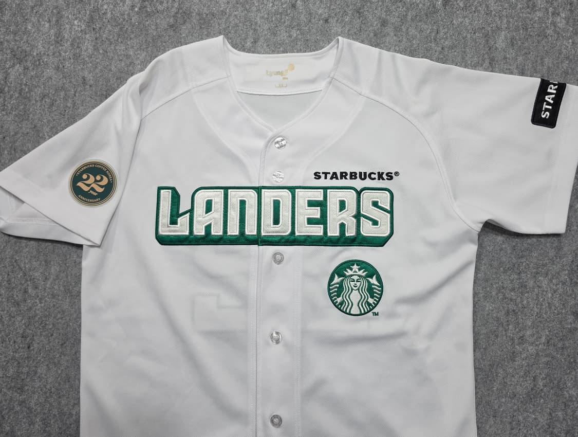 SSG 랜더스 x 스타벅스 22주년 한정판 콜라보 야구 유니폼 반팔져지 상품이미지3