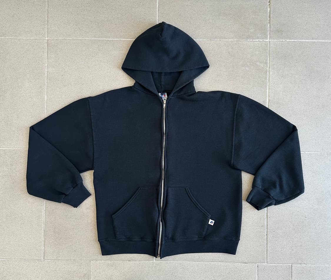 빈티지 러셀 후드집업 블랙 M 상품이미지1