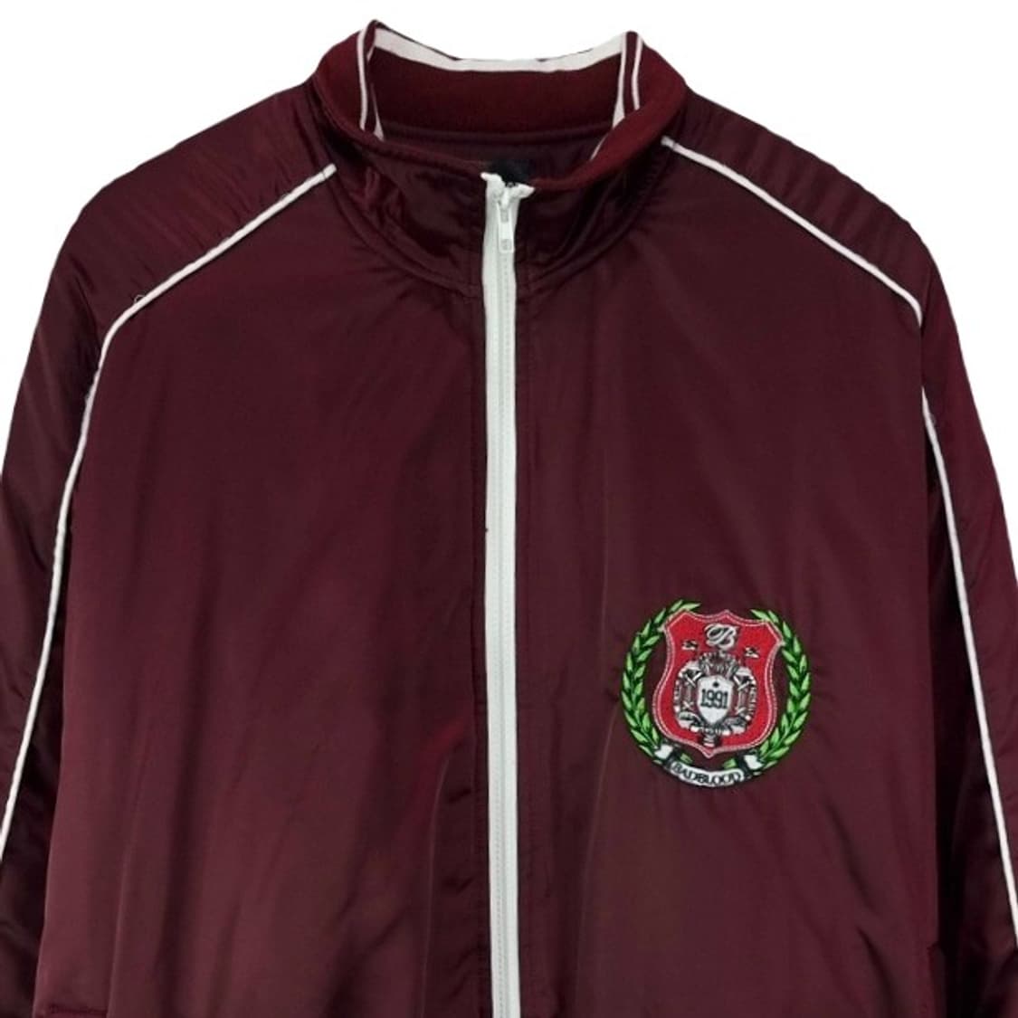 [배드블러드] 그래픽 자수 오버핏 사틴 블루종 자켓 버건디 M19213 상품이미지4