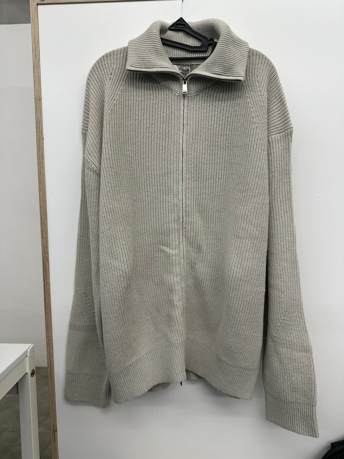 키뮤어 풀집업 워셔블 하찌니트(아이보리) 상품이미지1