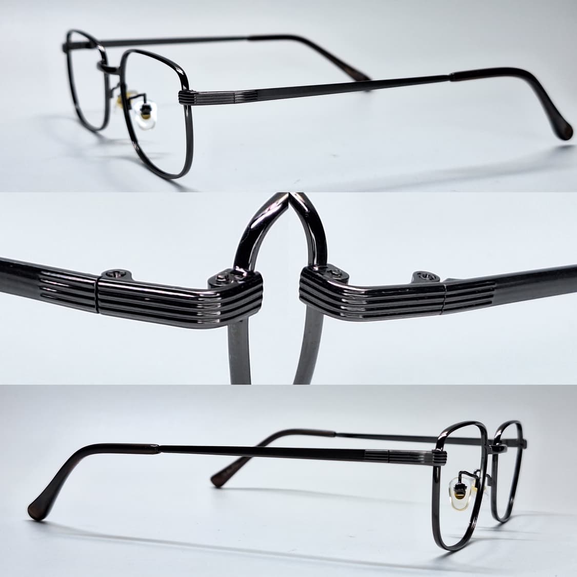 00s 일본 빈티지/ 건메탈 스퀘어 메탈 안경테 레트로 클래식 수입 패션 상품이미지6