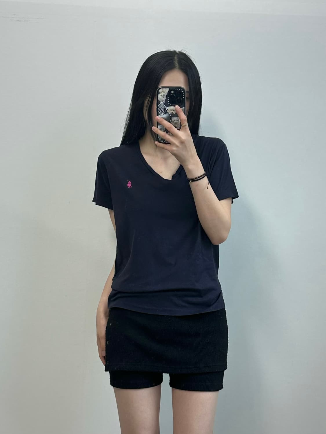 폴로 랄프로렌 자수로고 네이비 브이넥 반팔 티셔츠 상품이미지1