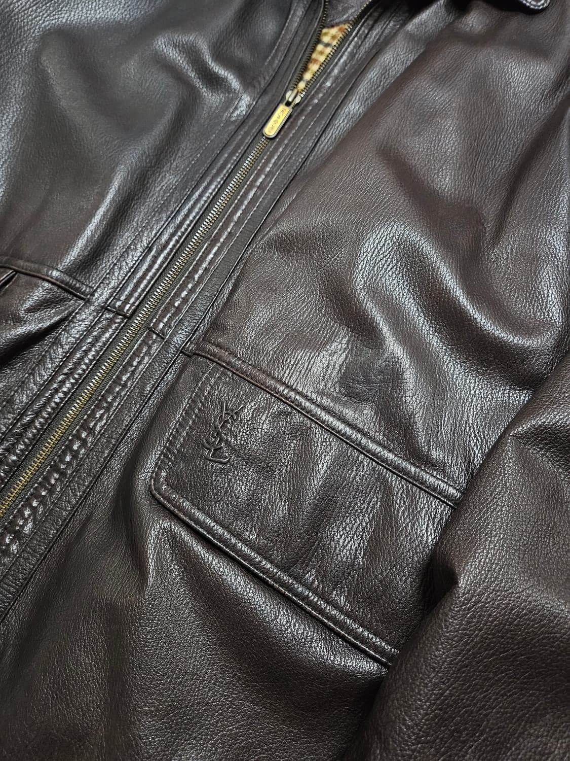 Ysl 다크브라운 가죽 자켓 105 상품이미지5