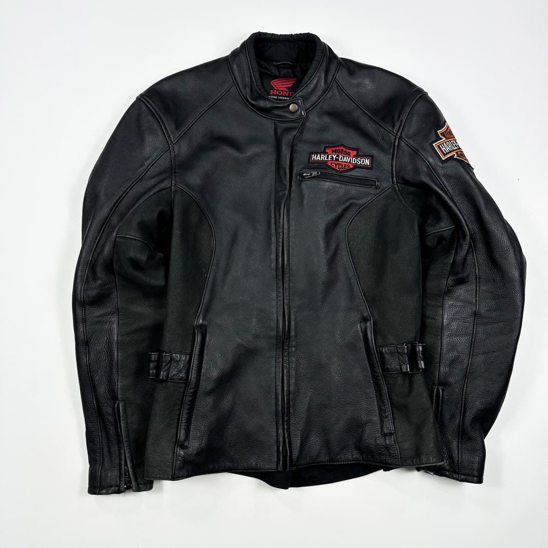 혼다 블랙 패치 라이더 가죽자켓 (M 여성추천) 상품이미지2