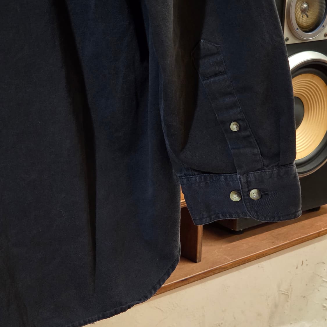 빈티지 블랙 자수 패치워크 코튼 셔츠 상품이미지6