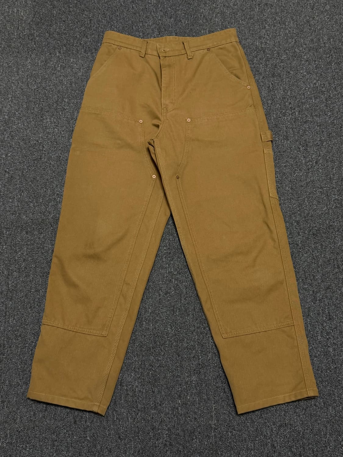 아웃스탠딩 캔버스 카펜더 더블니 팬츠 베이지 상품이미지1