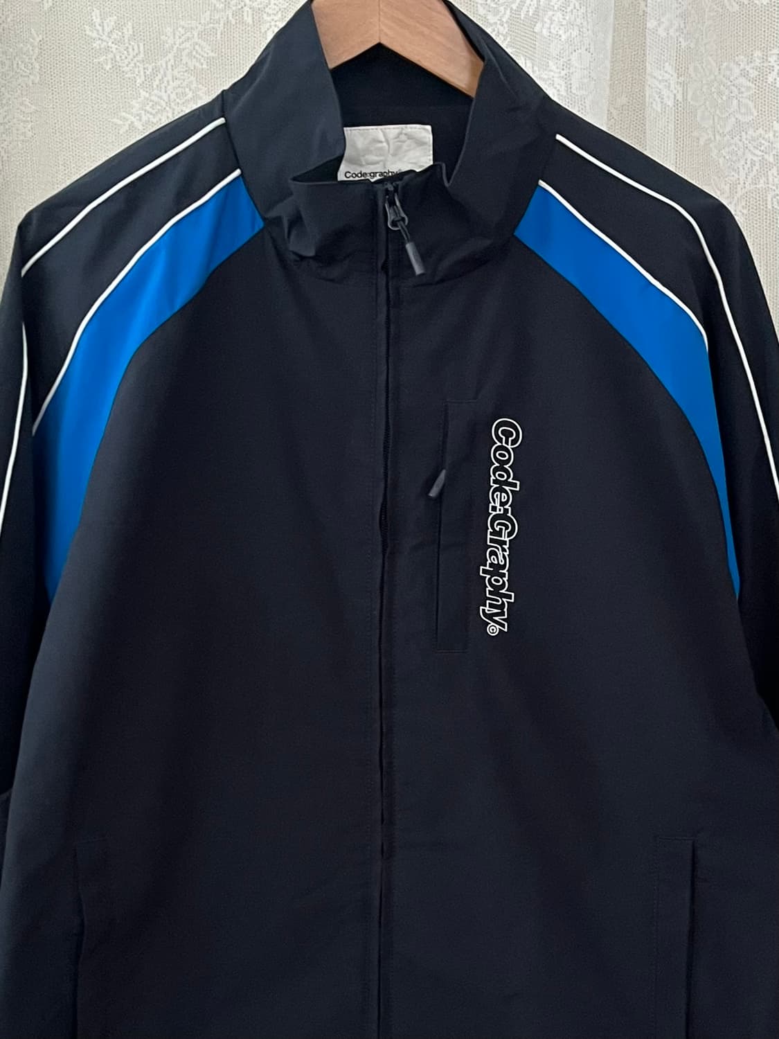 XL) 코드그라피  2-WAY 배색 테크 숏 자켓 네이비 상품이미지3