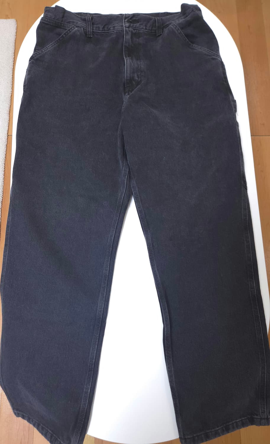 칼하트 WIP 스미스 데님 싱글니 팬츠 블랙 스톤 워시드 32x32 상품이미지5