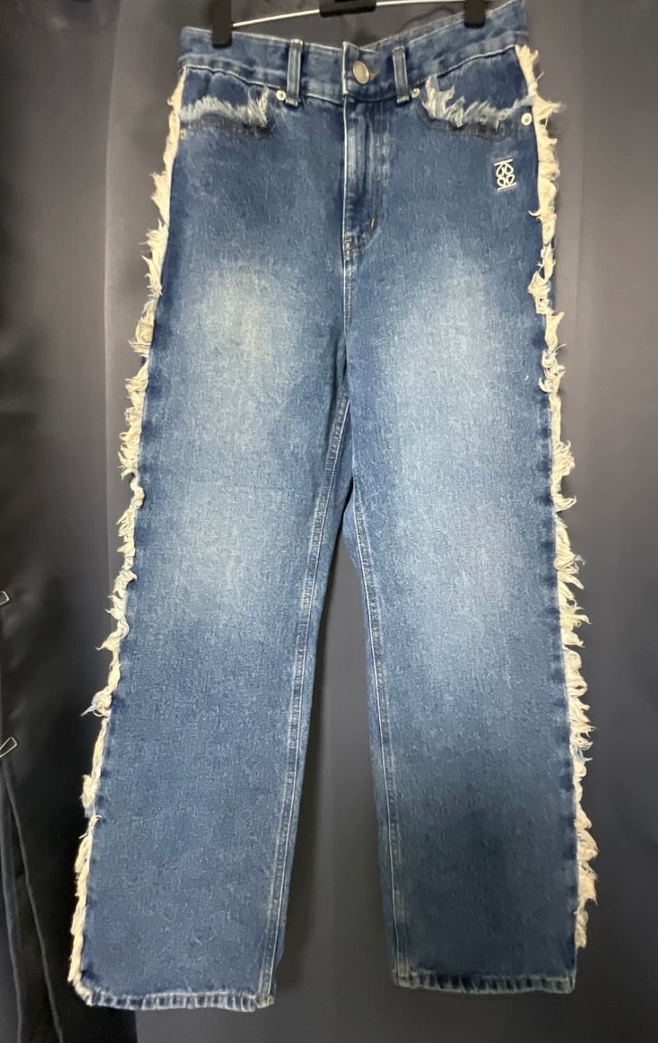 kijun Raw Edge Trimmed Jeans Blue 상품이미지2