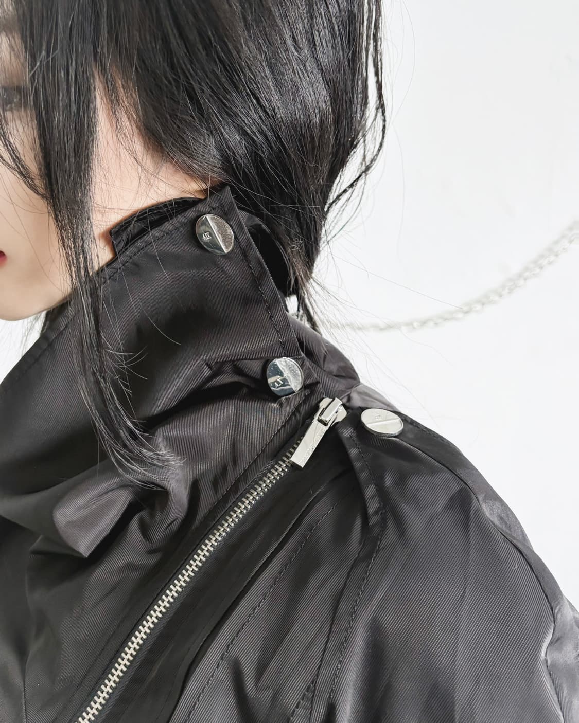 a/x 아르마니 사선지퍼 하이넥 코트 상품이미지2