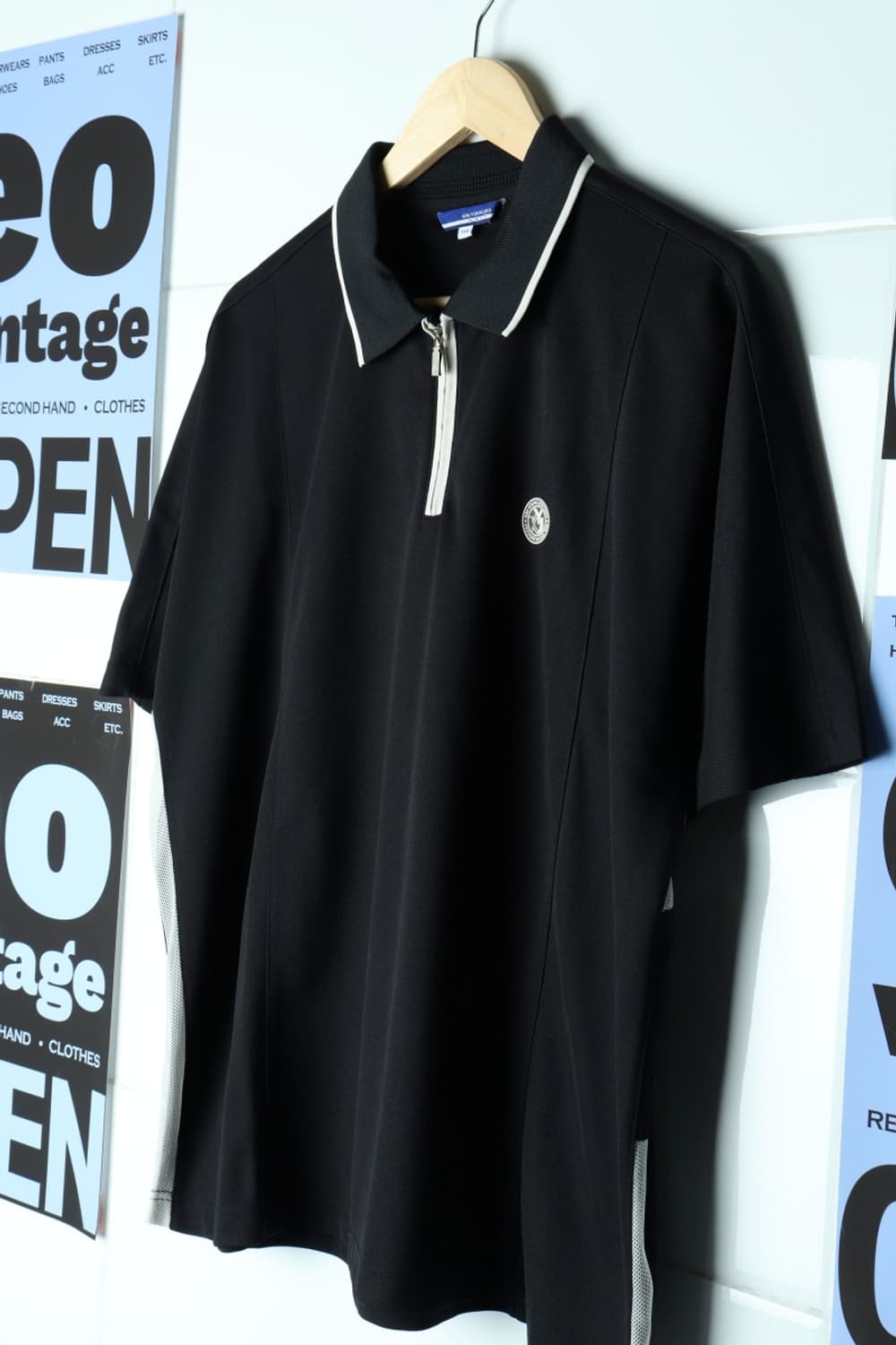 (2XL-3XL) 김영주 반팔 카라 티셔츠 기능성 골프 블랙-H30741 상품이미지1